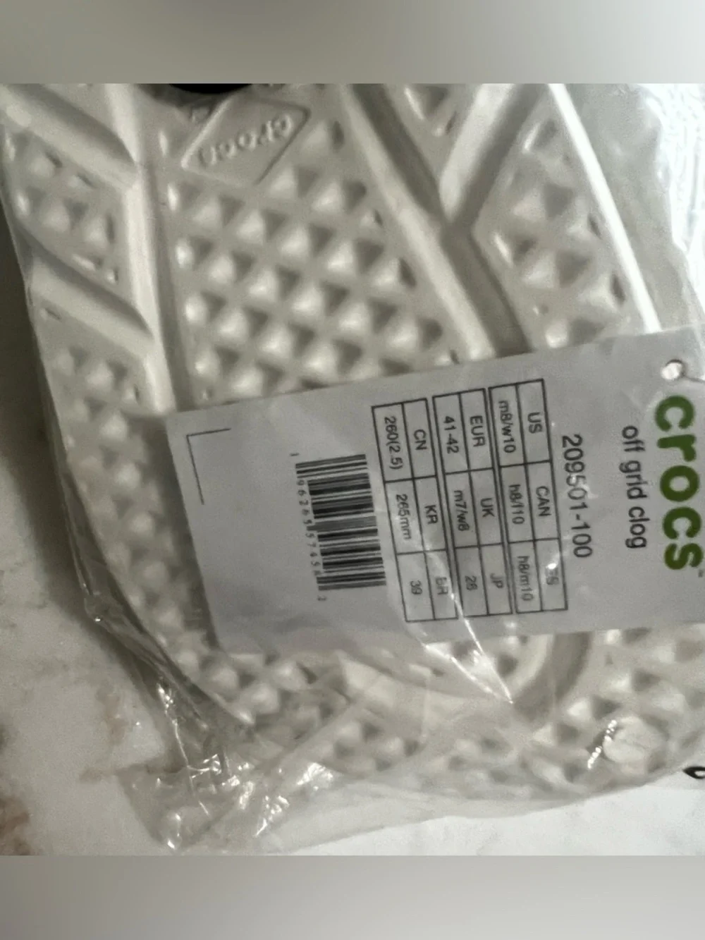 Crocs Off Grid UNISEX Clog White Mens Size 8 Women’s Size 10 - Picture 2 of 14